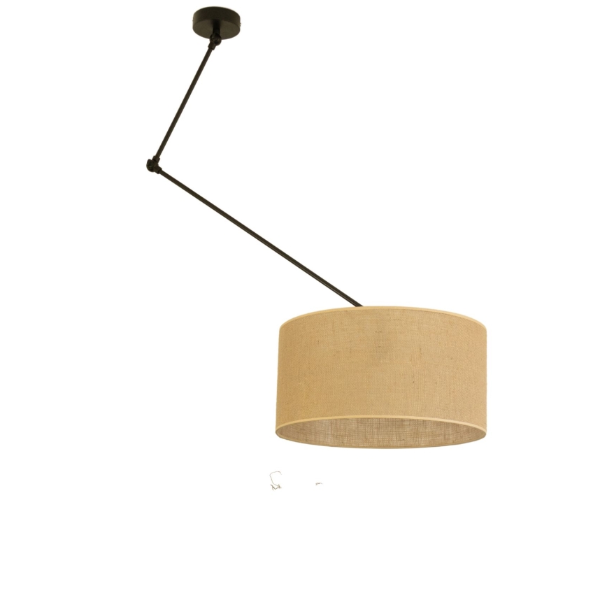 Lámpara colgante LED ajustable en varilla GORTA 1xE27/60W/230V yute