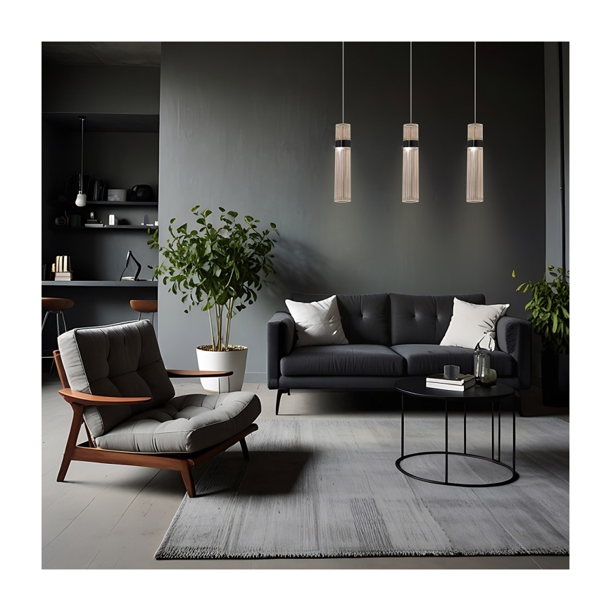 Lámpara colgante LED AMBIENTE con cable 3xLED/6W/230V 3000/4000/6000K negra