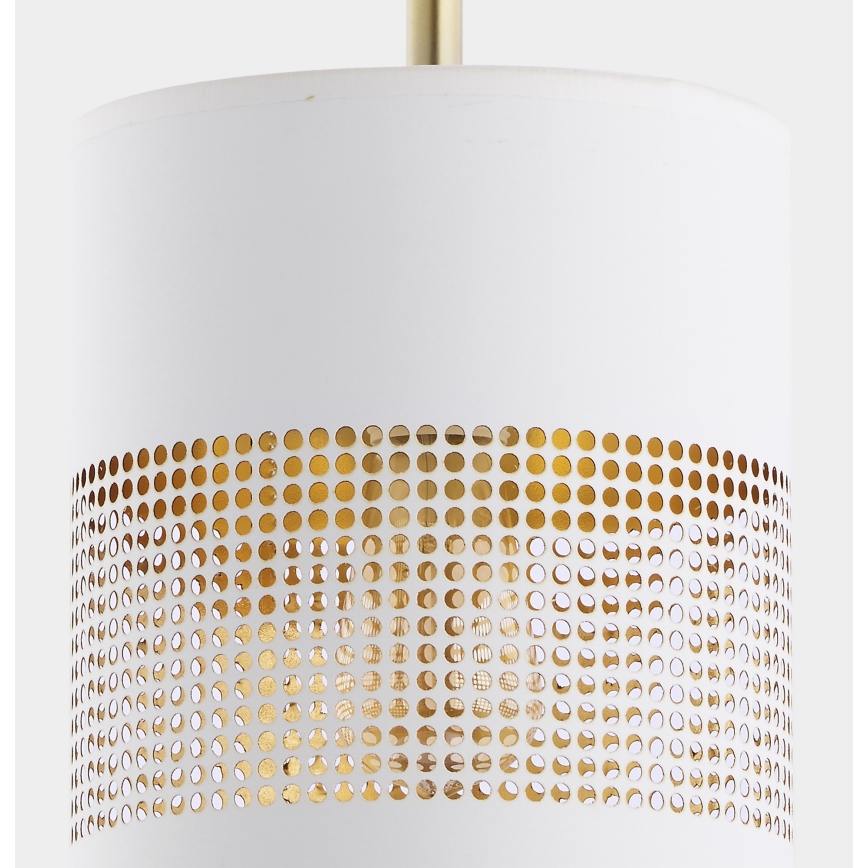 Lámpara colgante LED BOGART con cable 1xE27/15W/230V blanco/dorado