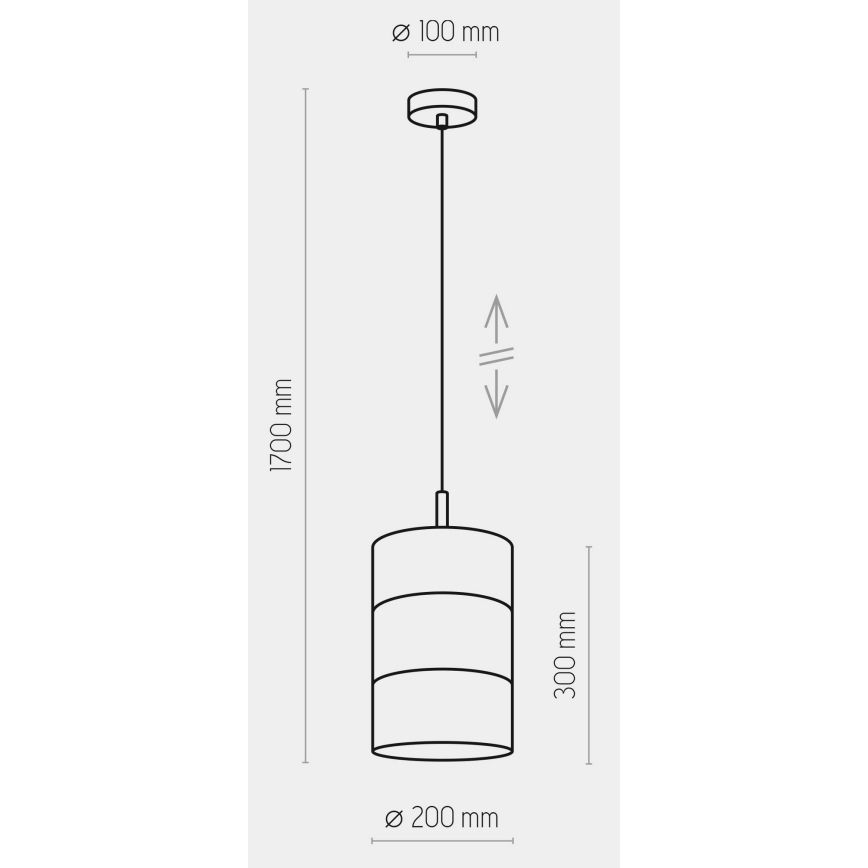 Lámpara colgante LED BOGART con cable 1xE27/15W/230V blanco/dorado