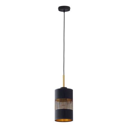 Lámpara colgante LED BOGART con cable 1xE27/15W/230V negro/dorado