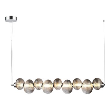 Lámpara colgante LED BOLLA con cable 32W/230V cromo brillante/gris ahumado
