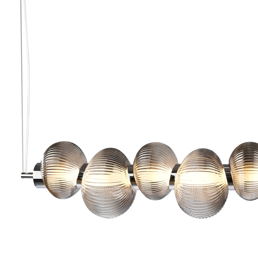 Lámpara colgante LED BOLLA con cable 32W/230V cromo brillante/gris ahumado