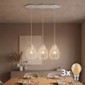Lámpara colgante LED BRYLANT 3xE27/60W/230V, blanca