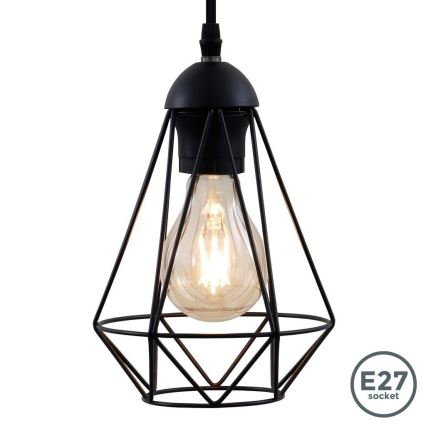 Lámpara colgante LED con cable 1xE27/6,5W/230V 2500K negra