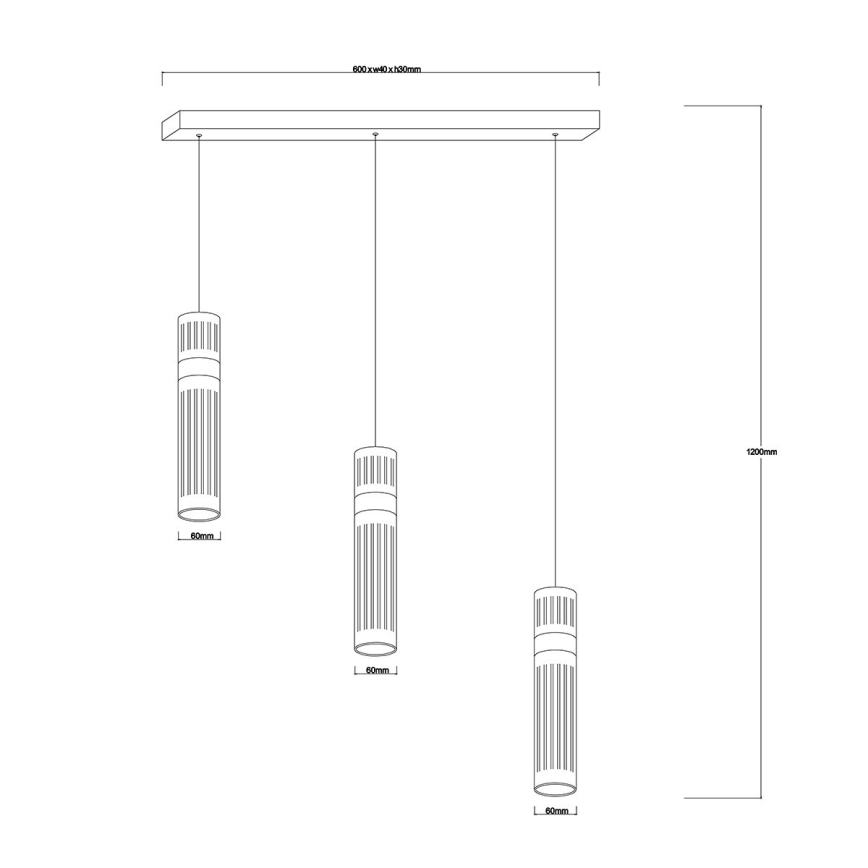 Lámpara colgante LED con cable AMBIENTE 3xLED/6W/230V 3000/4000/6000K cromo brillante