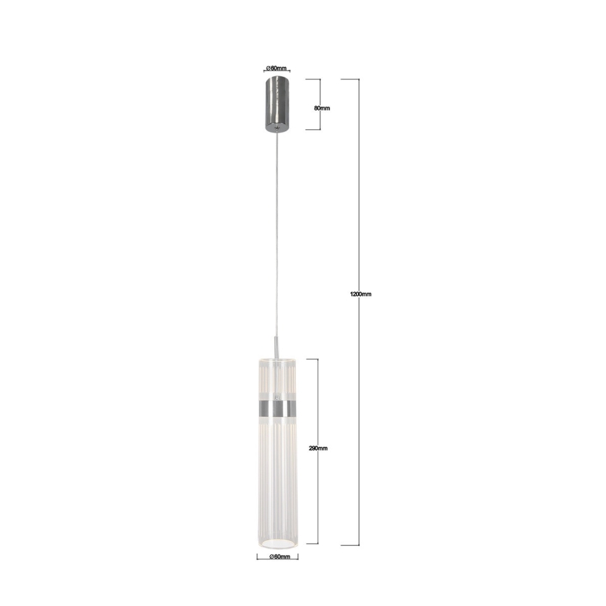 Lámpara colgante LED con cable AMBIENTE LED/6W/230V 3000/4000/6000K cromo brillante