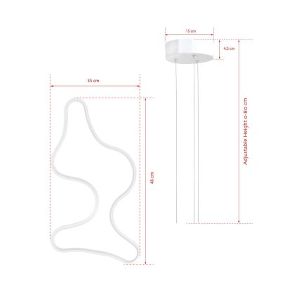 Lámpara colgante LED con cable ARTISAN LED/36W/230V 6500K blanca