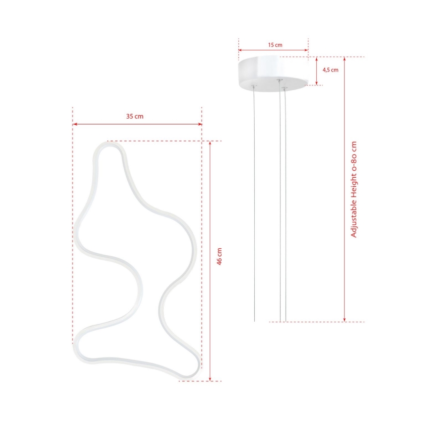 Lámpara colgante LED con cable ARTISAN LED/36W/230V 6500K blanca