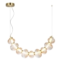 Lámpara colgante LED con cable BOLLA LED/36W/230V dorado/beige ahumado