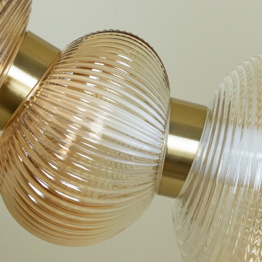Lámpara colgante LED con cable BOLLA LED/36W/230V dorado/beige ahumado