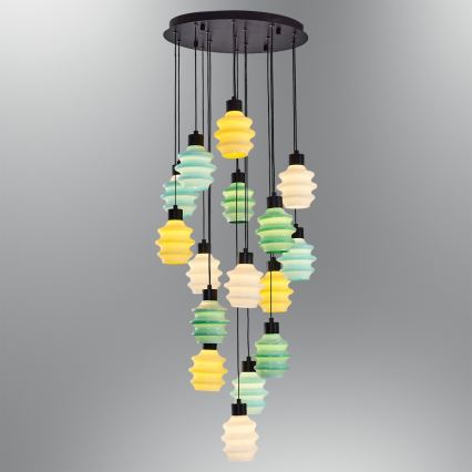 Lámpara colgante LED con cable CACTUS 16xLED/3,12W/230V 3000K verde/amarillo/blanco