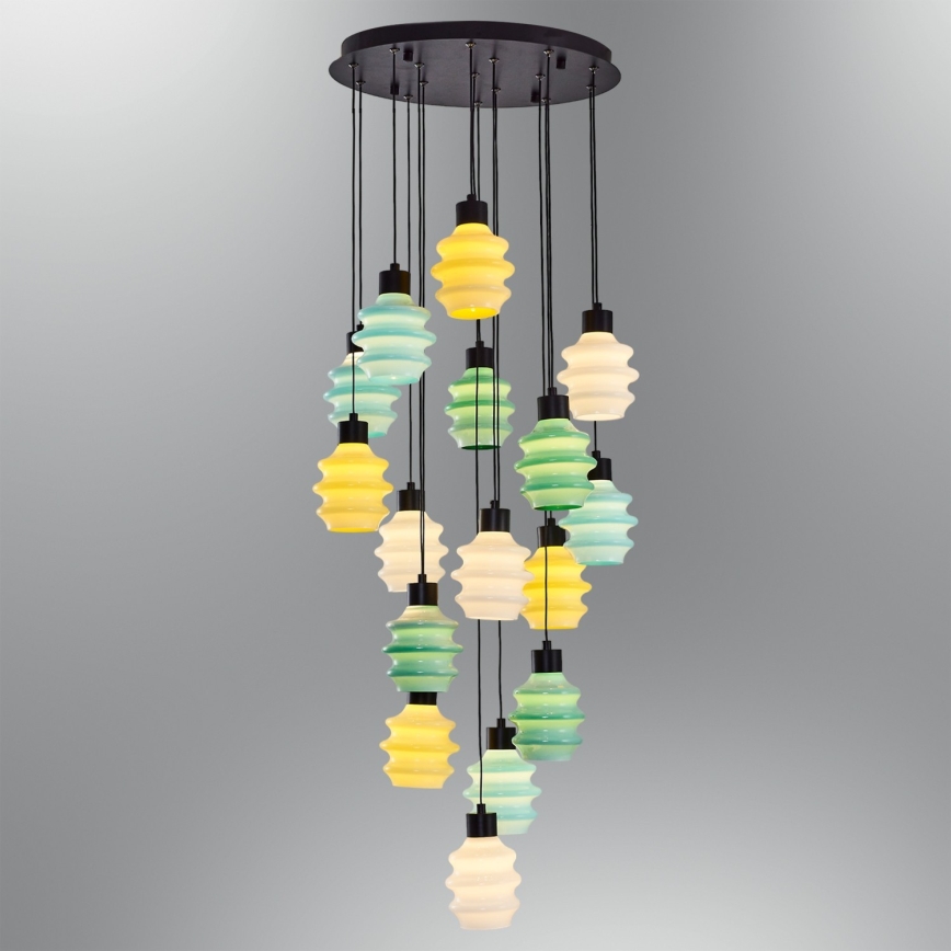 Lámpara colgante LED con cable CACTUS 16xLED/3,12W/230V 3000K verde/amarillo/blanco