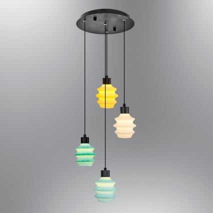 Lámpara colgante LED con cable CACTUS LED/12W/230V 3000K verde/amarillo/blanco