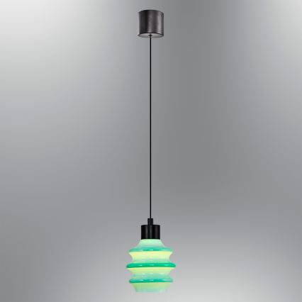 Lámpara colgante LED con cable CACTUS LED/3W/230V 3000K negra/verde