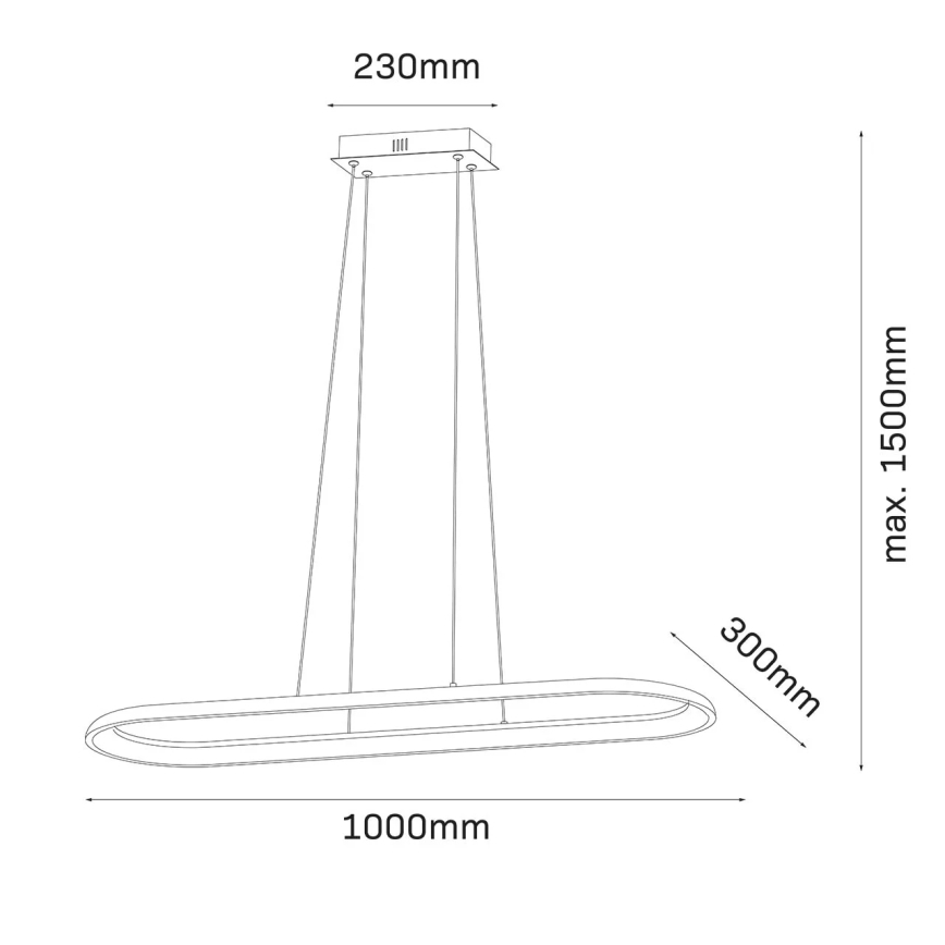 Lámpara colgante LED con cable CASHMERE LED/80W/230V 30x100 cm beige