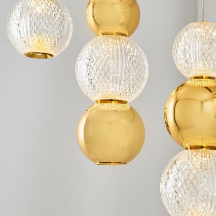 Lámpara colgante LED con cable CREMONA LED/27W/230V 3000K en acabado dorado