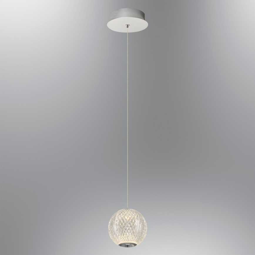 Lámpara colgante LED con cable CREMONA LED/5W/230V 3000K cromo mate