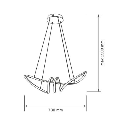 Lámpara colgante LED con cable FLAVIA LED/44W/230V negra