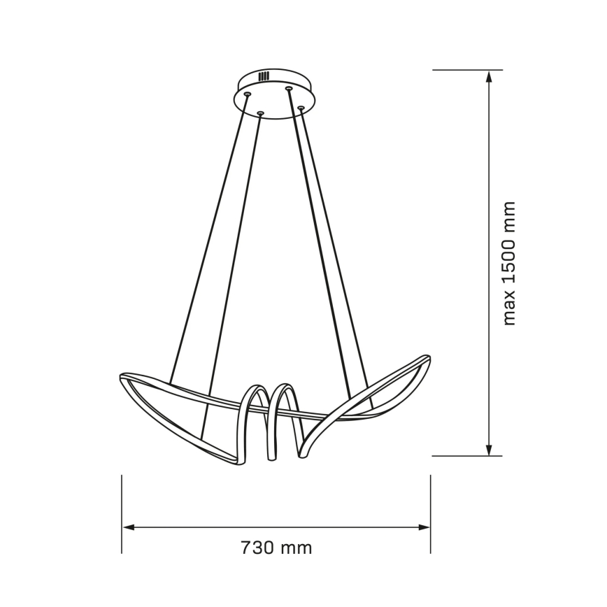 Lámpara colgante LED con cable FLAVIA LED/44W/230V negra
