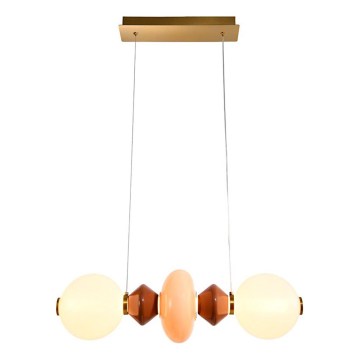 Lámpara colgante LED con cable FLORES LED/15W/230V dorado/naranja/marrón