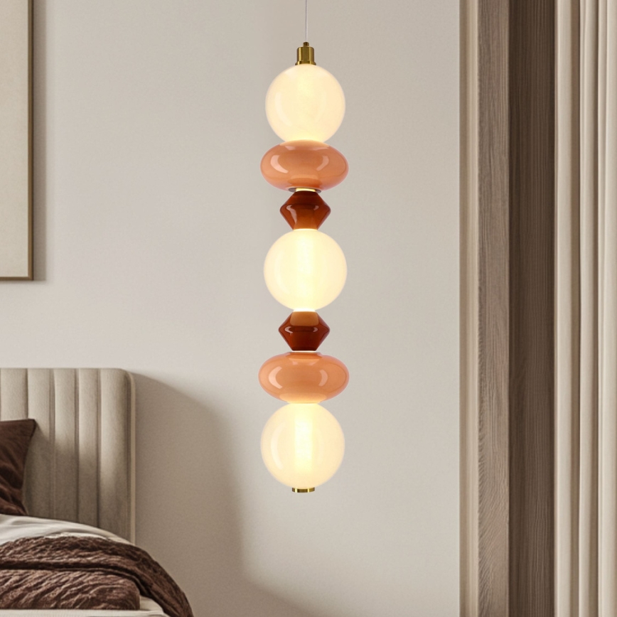Lámpara colgante LED con cable FLORES LED/20W/230V dorada/naranja/marrón