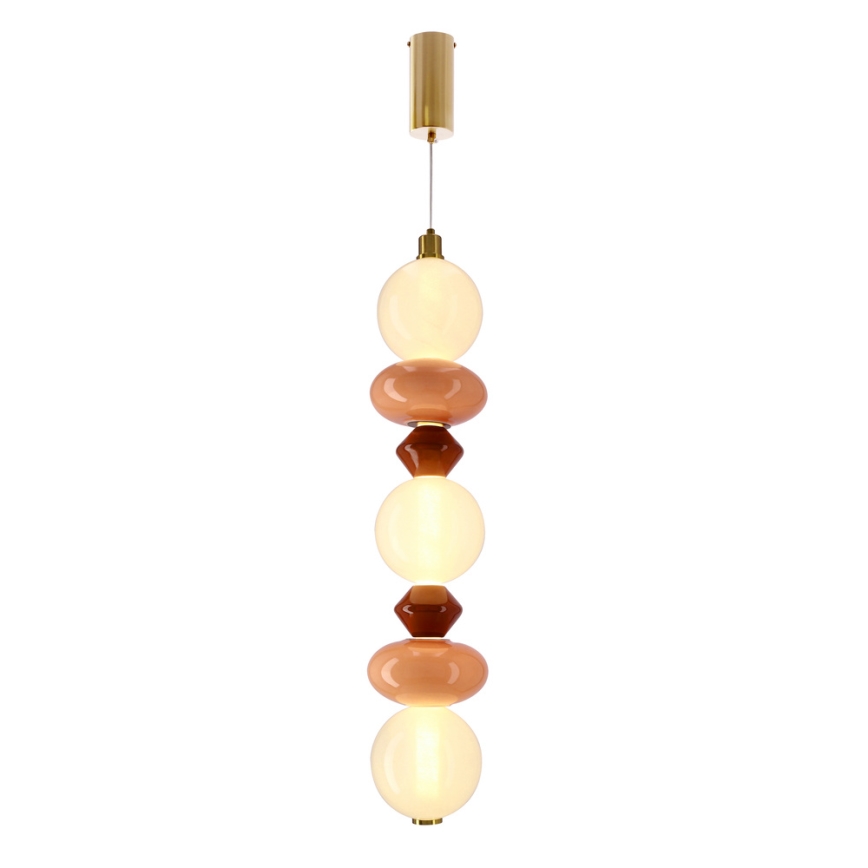 Lámpara colgante LED con cable FLORES LED/20W/230V dorada/naranja/marrón