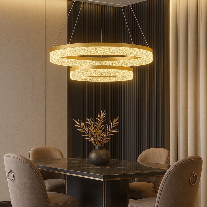 Lámpara colgante LED con cable GALA LED/54W/230V Ø 60 cm dorada