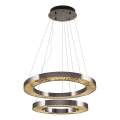 Lámpara colgante LED con cable JESI LED/140W/230V 3000K Ø 100 cm plateada