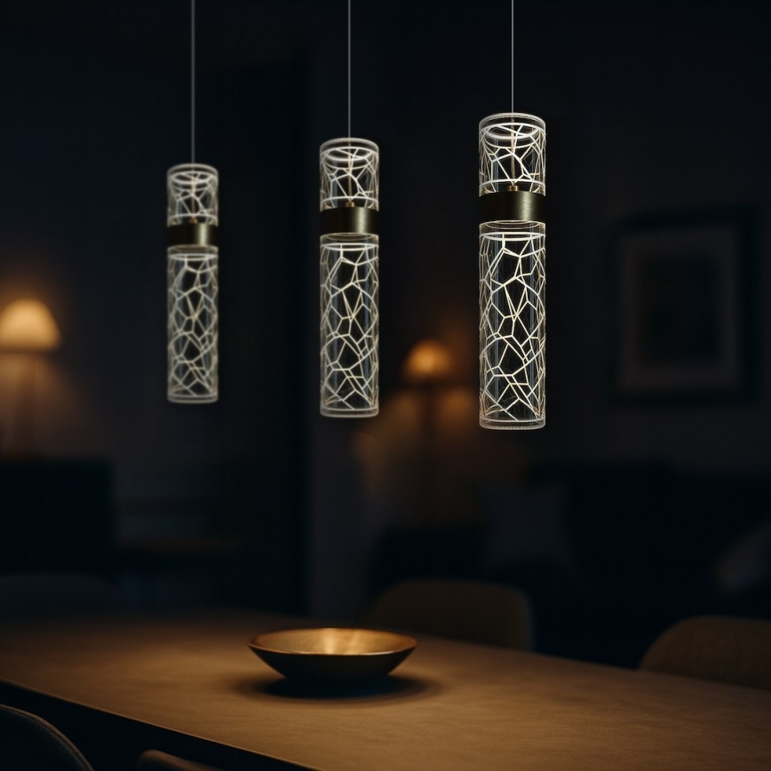 Lámpara colgante LED con cable LAGOS LED/24W/230V oro
