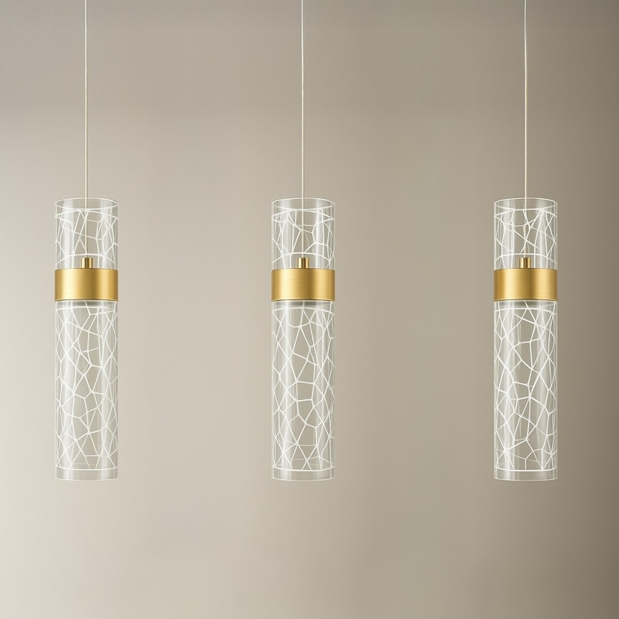 Lámpara colgante LED con cable LAGOS LED/24W/230V oro