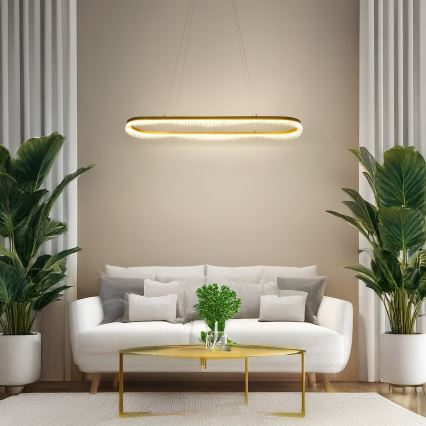 Lámpara colgante LED con cable LED/45W/230V dorada