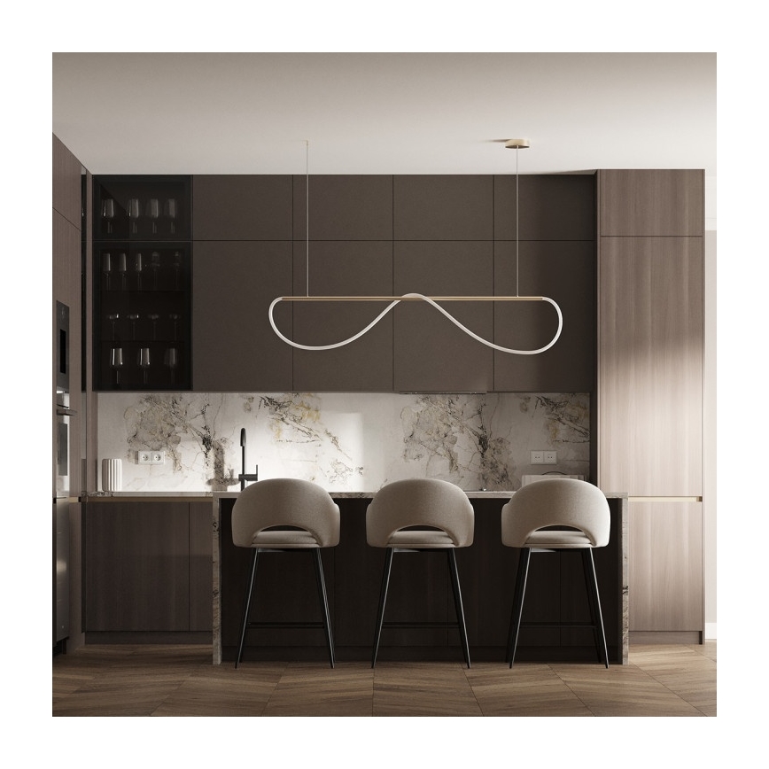 Lámpara colgante LED con cable MELECA LED/36W/230V 3000/4000/6000K 160 cm dorada