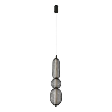 Lámpara colgante LED con cable PUMA LED/15W/230V Ø 14 cm negra