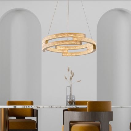 Lámpara colgante LED con cable TARJA LED/36W/230V 3000/4000/6000K diámetro 60 cm dorada