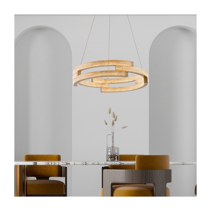 Lámpara colgante LED con cable TARJA LED/36W/230V 3000/4000/6000K diámetro 60 cm dorada