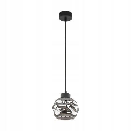 Lámpara colgante LED con cable ZULIA 1xE27/15W/230V negro/negro ahumado