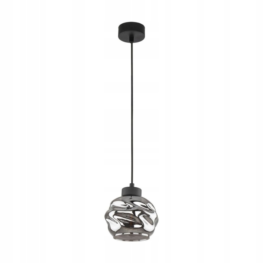 Lámpara colgante LED con cable ZULIA 1xE27/15W/230V negro/negro ahumado
