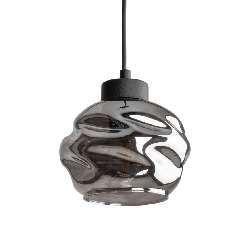 Lámpara colgante LED con cable ZULIA 1xE27/15W/230V negro/negro ahumado