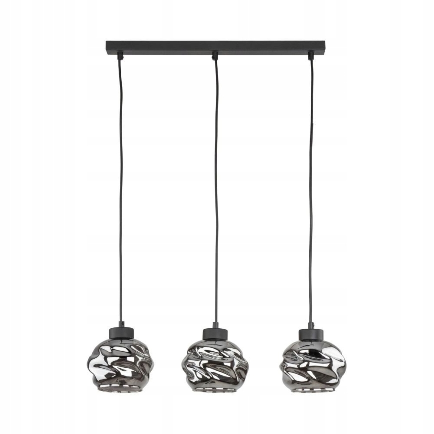 Lámpara colgante LED con cable ZULIA 3xE27/15W/230V negro/negro ahumado