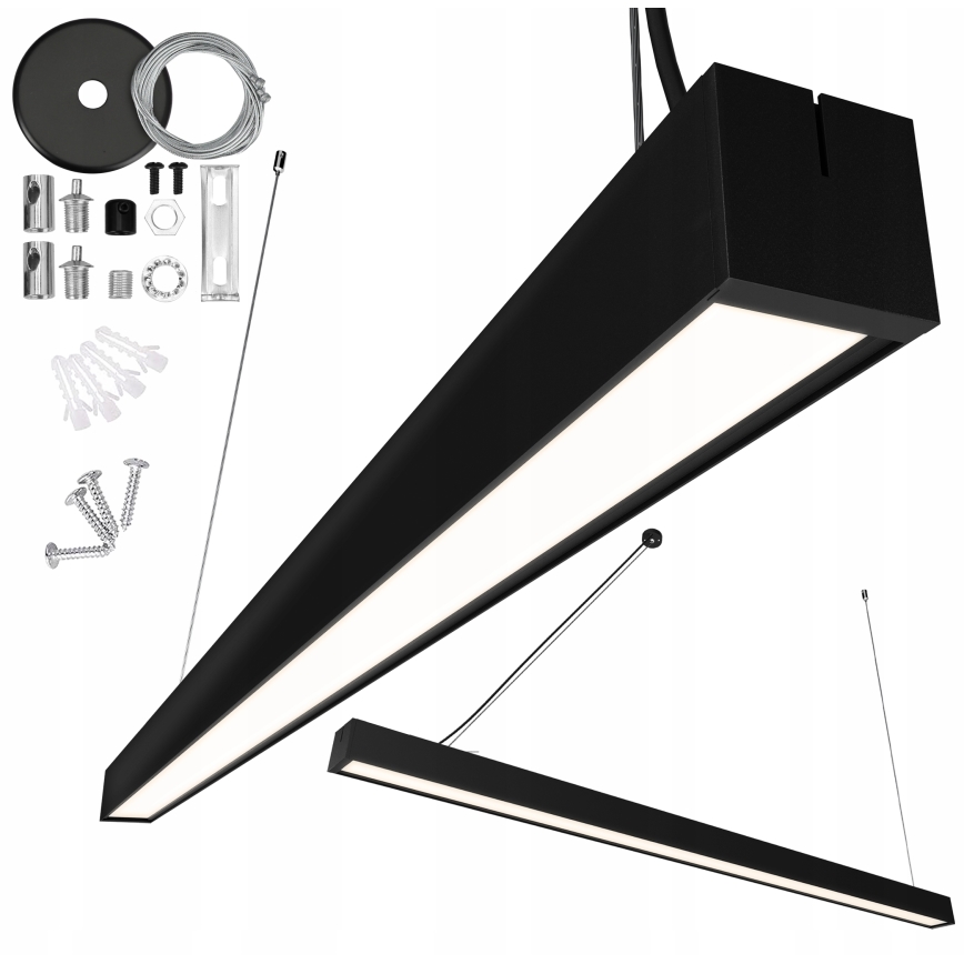 Lámpara colgante LED de cable, 44W/230V, 6000K, 120 cm, negro