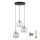 Lámpara colgante LED DEVI 3xE27/15W/230V negra/transparente