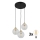 Lámpara colgante LED DEVON suspendida por cable 3xE27/15W/230V negro/transparente