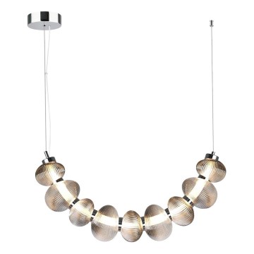 Lámpara colgante LED en cable BOLLA LED/36W/230V cromo brillante/gris ahumado
