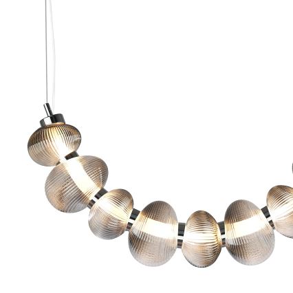 Lámpara colgante LED en cable BOLLA LED/36W/230V cromo brillante/gris ahumado