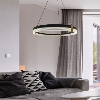 Lámpara colgante LED en cable TRIANGLE LED/40W/230V 3000/4000/6000K, diámetro 60 cm, negra