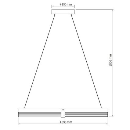 Lámpara colgante LED en cable TRIANGLE LED/40W/230V 3000/4000/6000K, diámetro 60 cm, negra