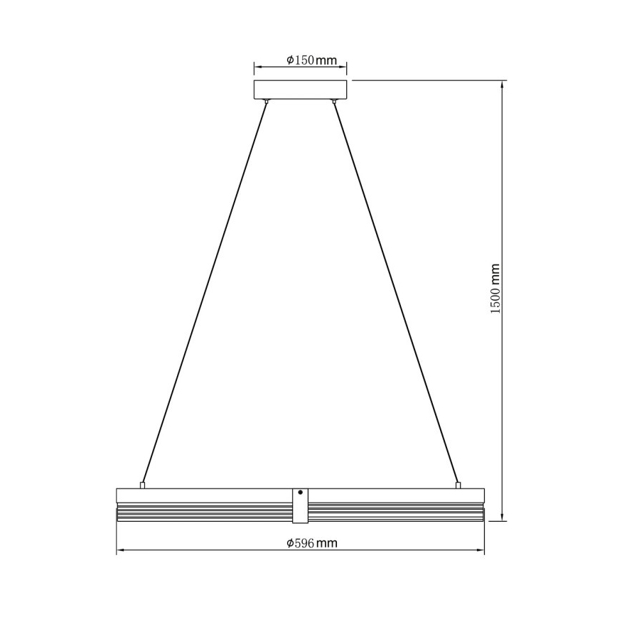 Lámpara colgante LED en cable TRIANGLE LED/40W/230V 3000/4000/6000K, diámetro 60 cm, negra