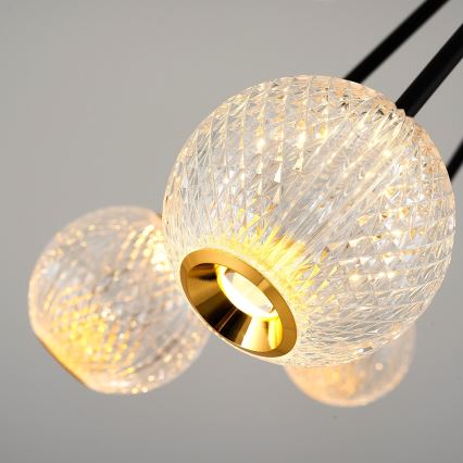 Lámpara colgante LED en varilla GELA 16xLED/5W/230V 3000K negro/dorado