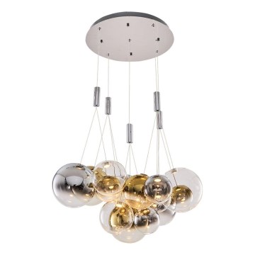 Lámpara colgante LED ENNA en cable 15xG9/5W/230V 3000K ahumado/dorado